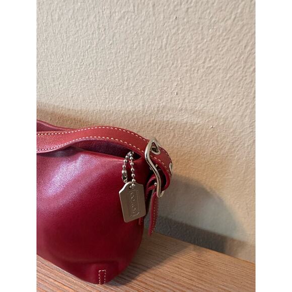 Coach Mini Bag Women's Red Leather Adjustable Strap Casual Bag with Hangtag - Picture 6 of 10